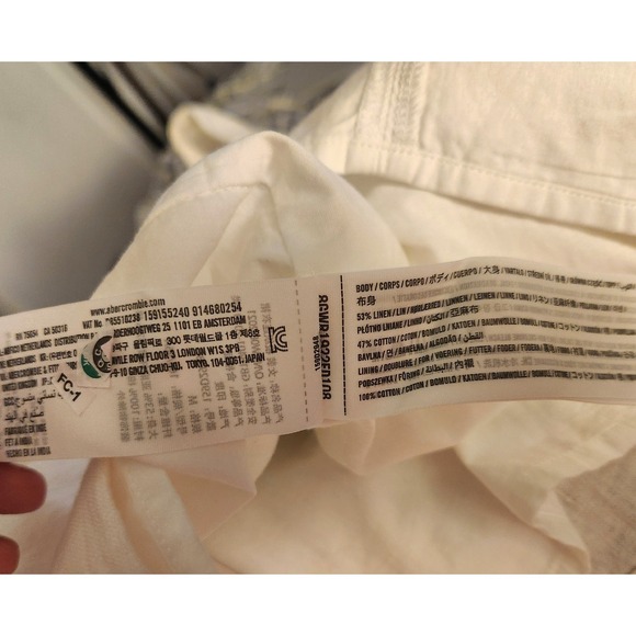 Abercrombie & Fitch Linen Blend Mini Shell Dress M Open Back Sheath - Picture 14 of 14